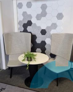 Hexagon akustiikkalevy valkoinen